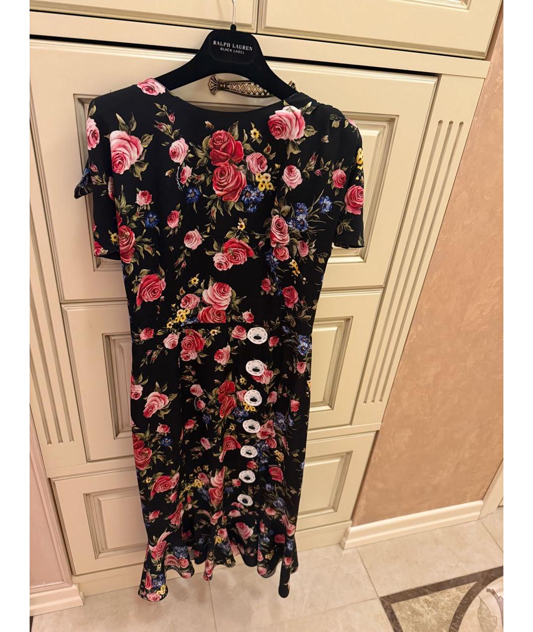 DOLCE&GABBANA Черное шелковое коктейльное платье, фото 8