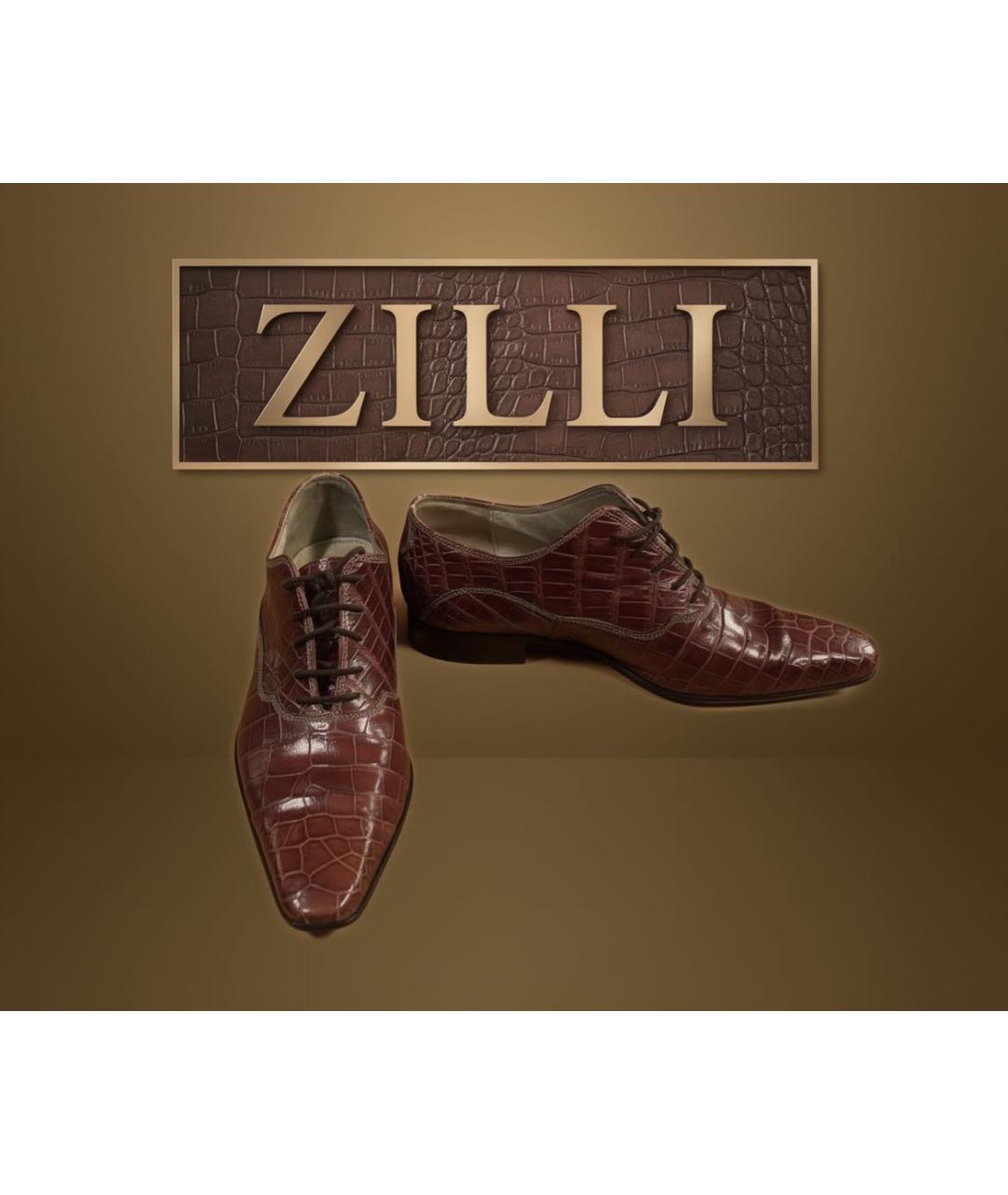 ZILLI Бордовые туфли из экзотической кожи, фото 4