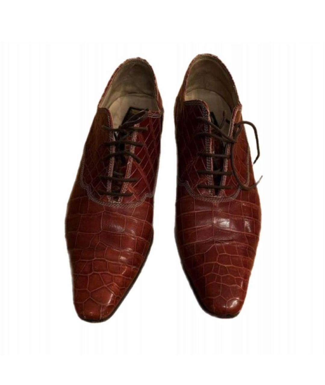ZILLI Бордовые туфли из экзотической кожи, фото 3