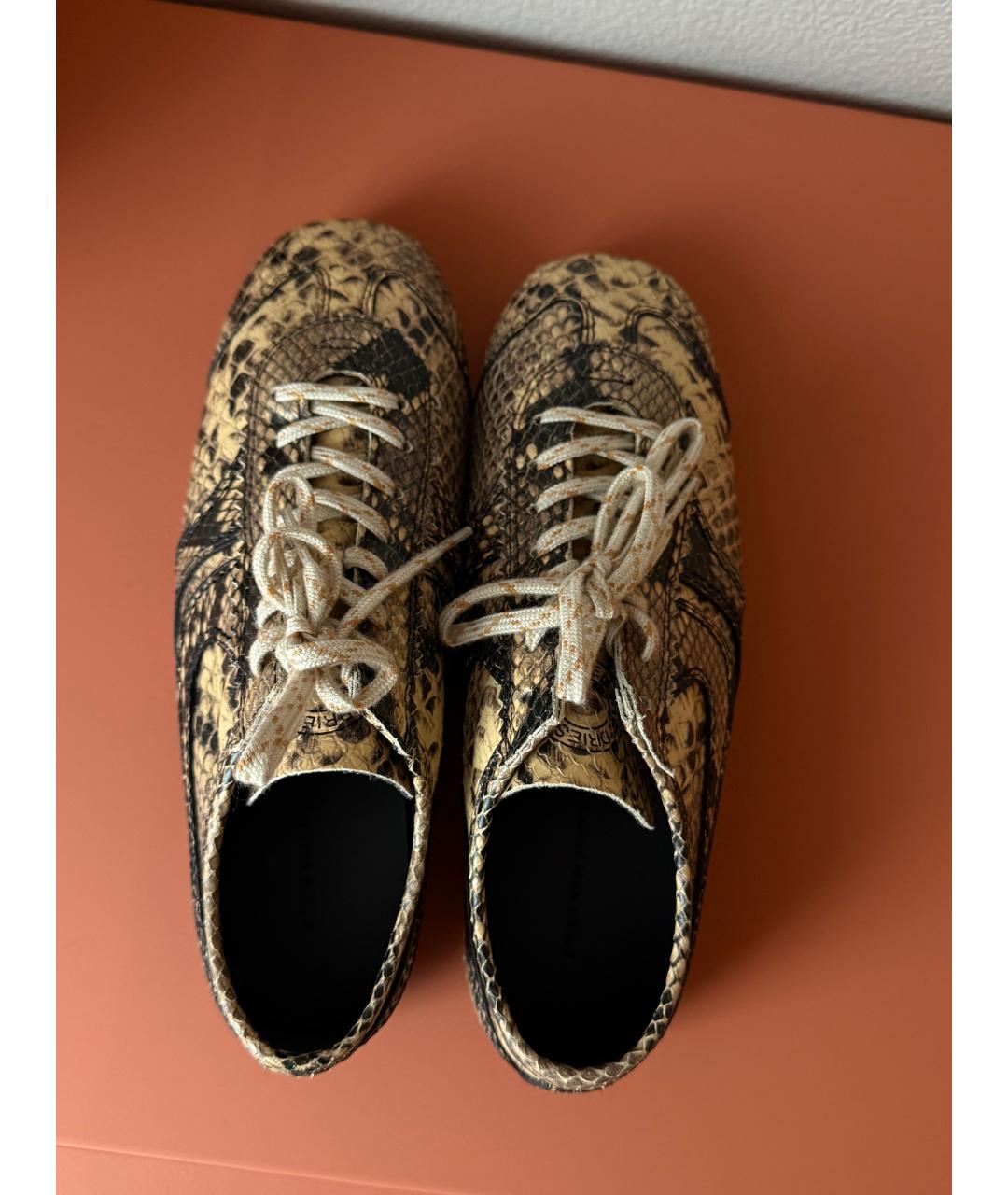 DRIES VAN NOTEN Бежевые кожаные кеды, фото 5