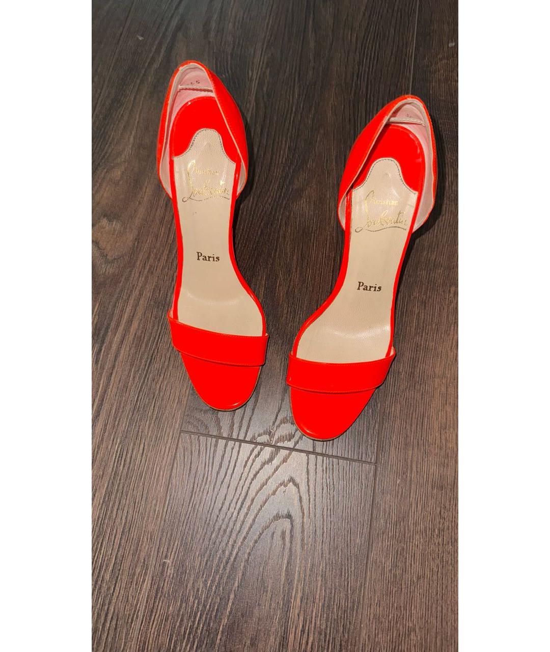 CHRISTIAN LOUBOUTIN Оранжевые туфли из лакированной кожи, фото 4