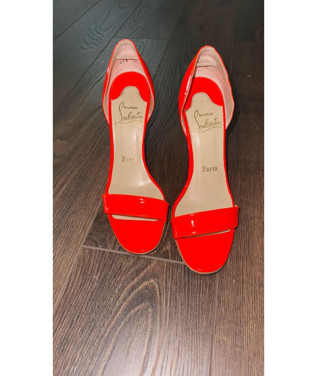 CHRISTIAN LOUBOUTIN Оранжевые туфли из лакированной кожи, фото 2