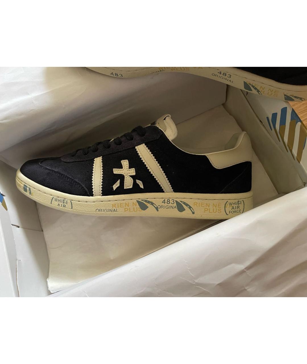 PREMIATA Темно-синие замшевые низкие кроссовки / кеды, фото 8