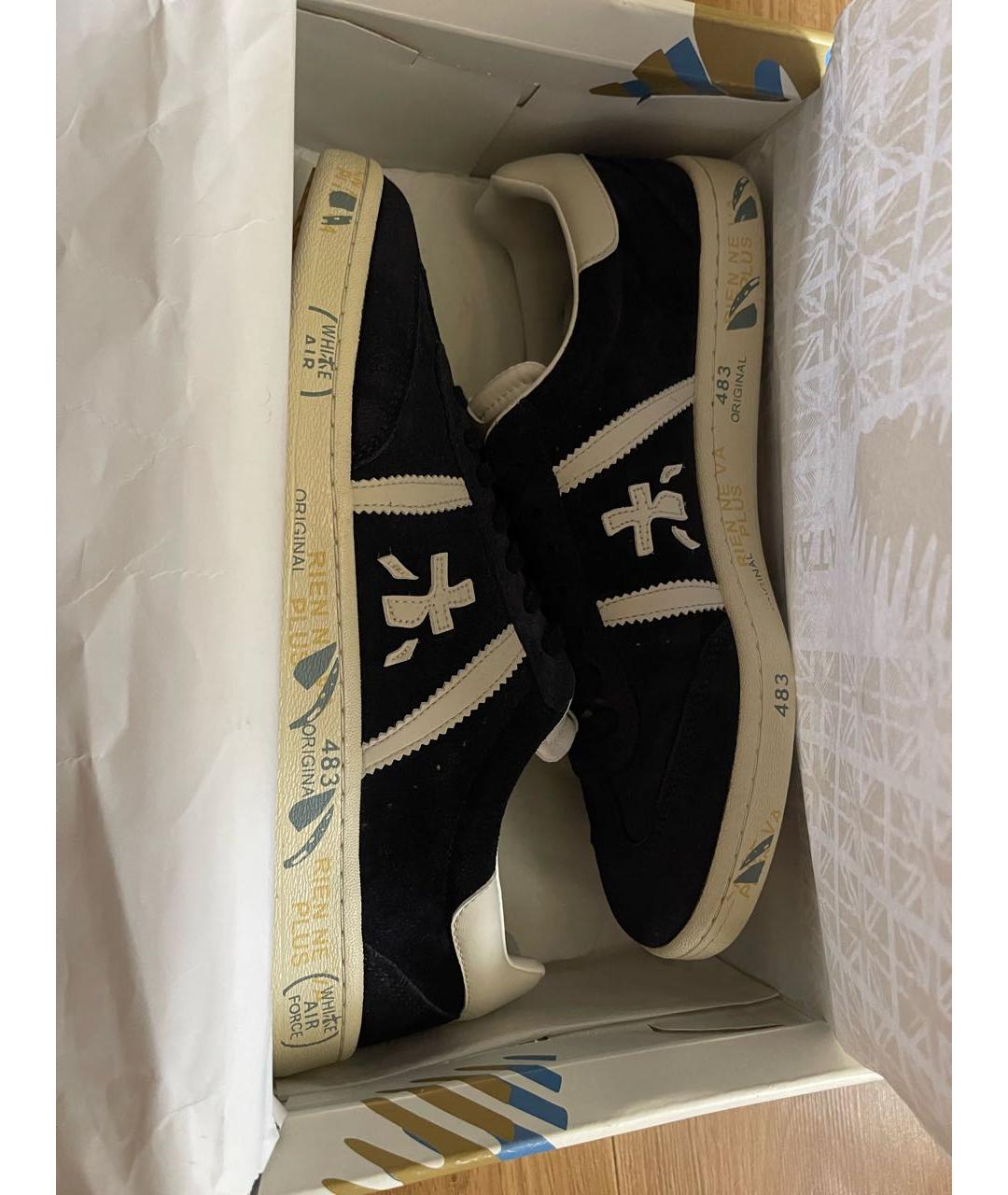 PREMIATA Темно-синие замшевые низкие кроссовки / кеды, фото 6