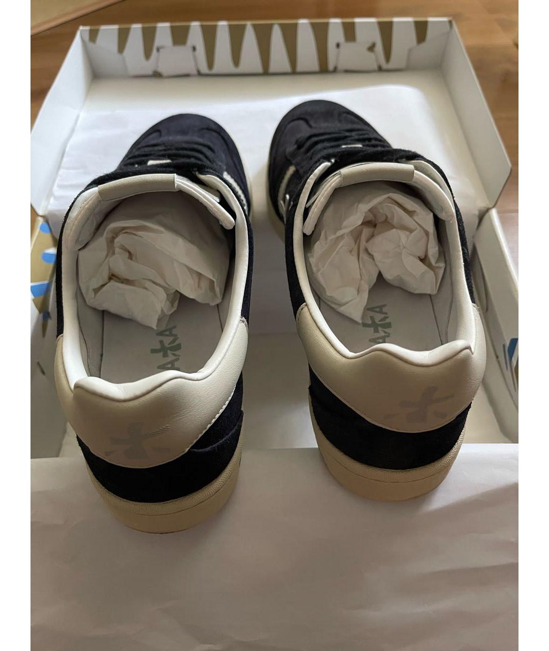 PREMIATA Темно-синие замшевые низкие кроссовки / кеды, фото 4