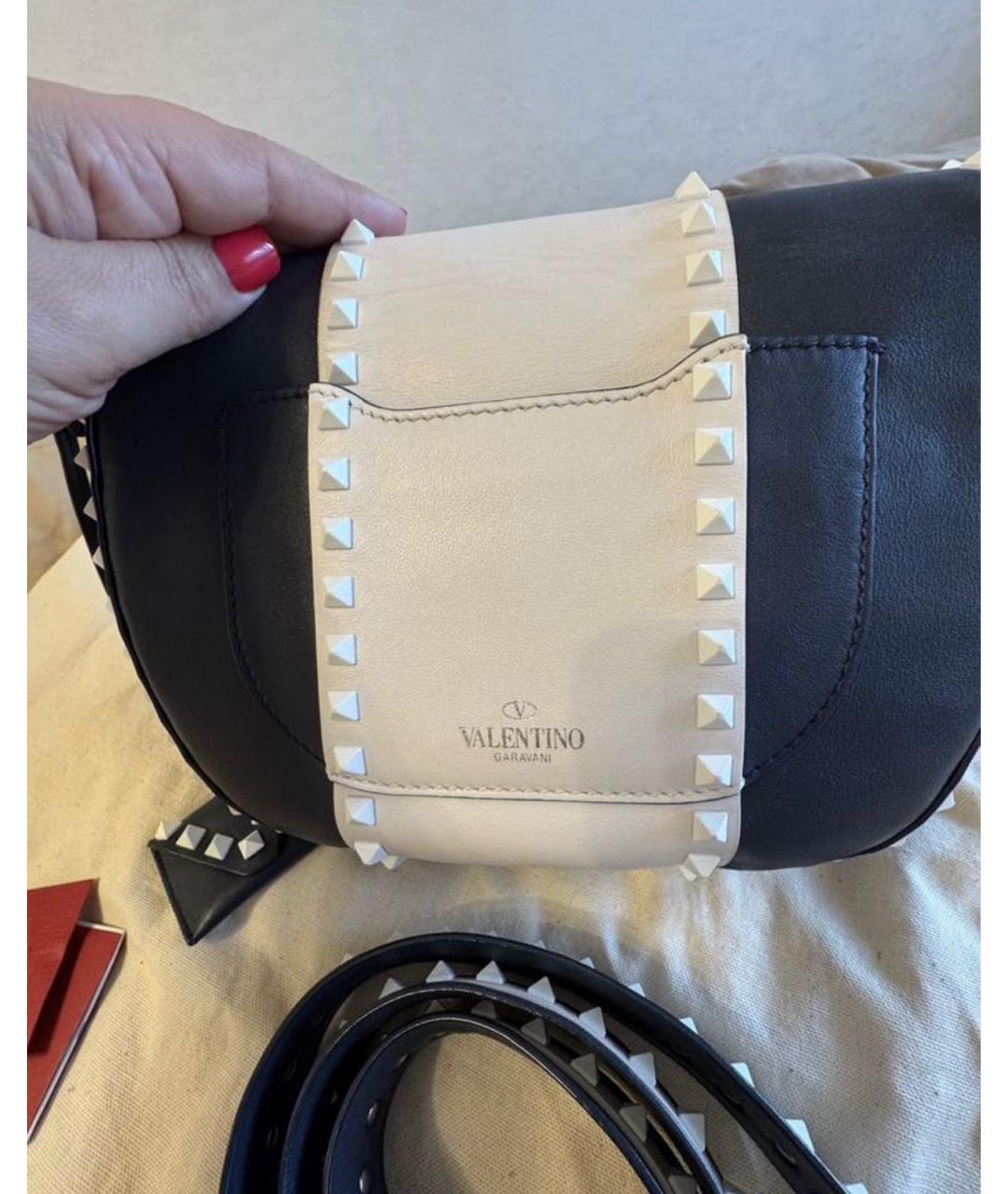 VALENTINO Темно-синяя кожаная сумка через плечо, фото 5
