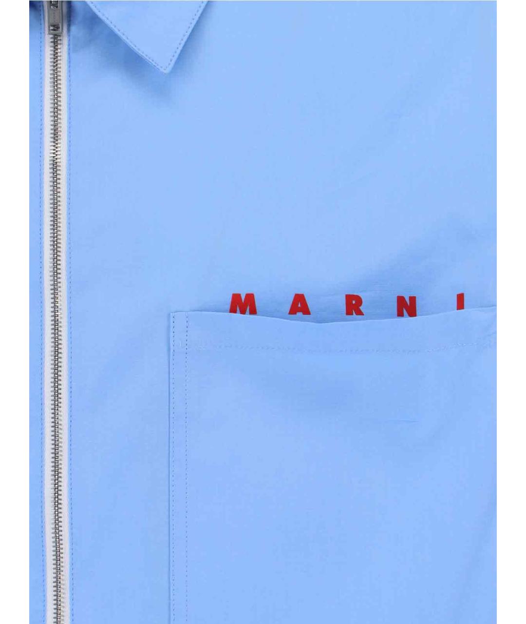 MARNI Синяя хлопковая кэжуал рубашка, фото 3