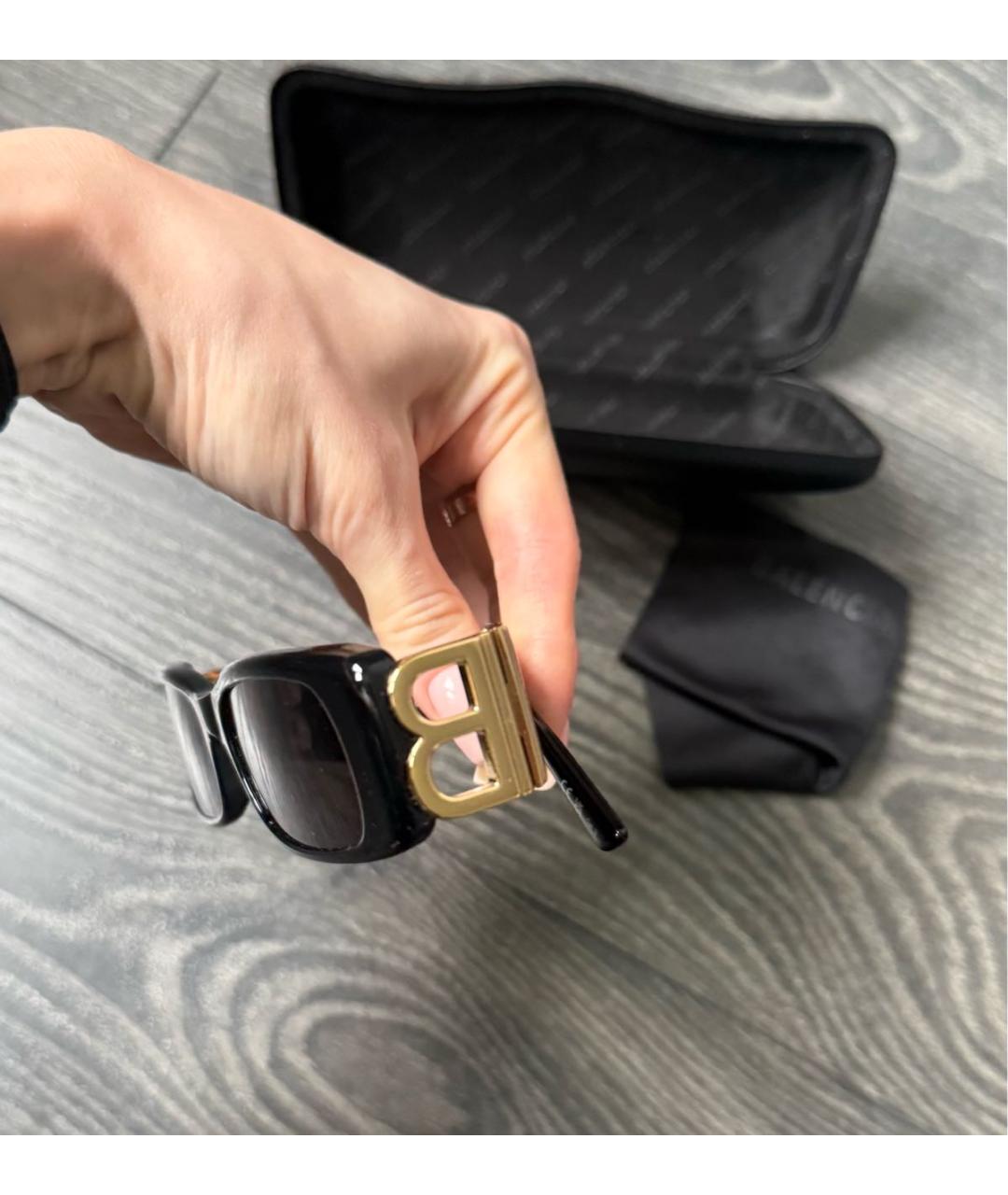 BALENCIAGA Черные пластиковые солнцезащитные очки, фото 2