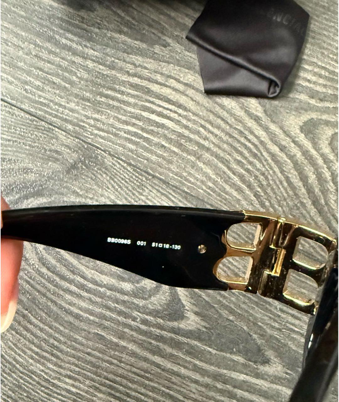 BALENCIAGA Черные пластиковые солнцезащитные очки, фото 3