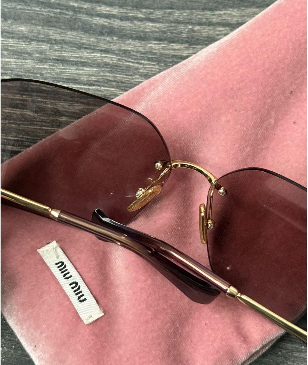 MIU MIU Розовые пластиковые солнцезащитные очки, фото 5