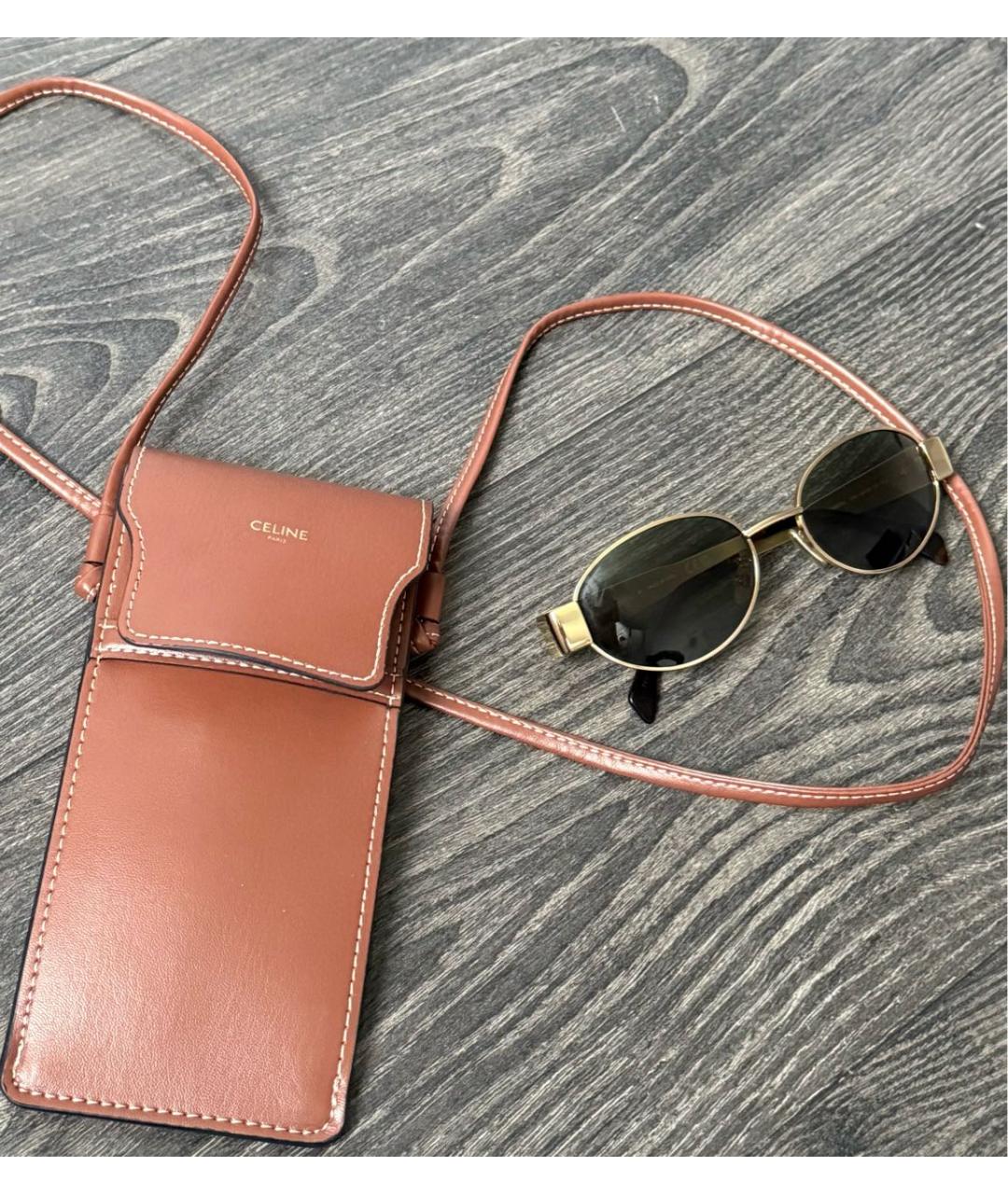 CELINE Золотые металлические солнцезащитные очки, фото 7