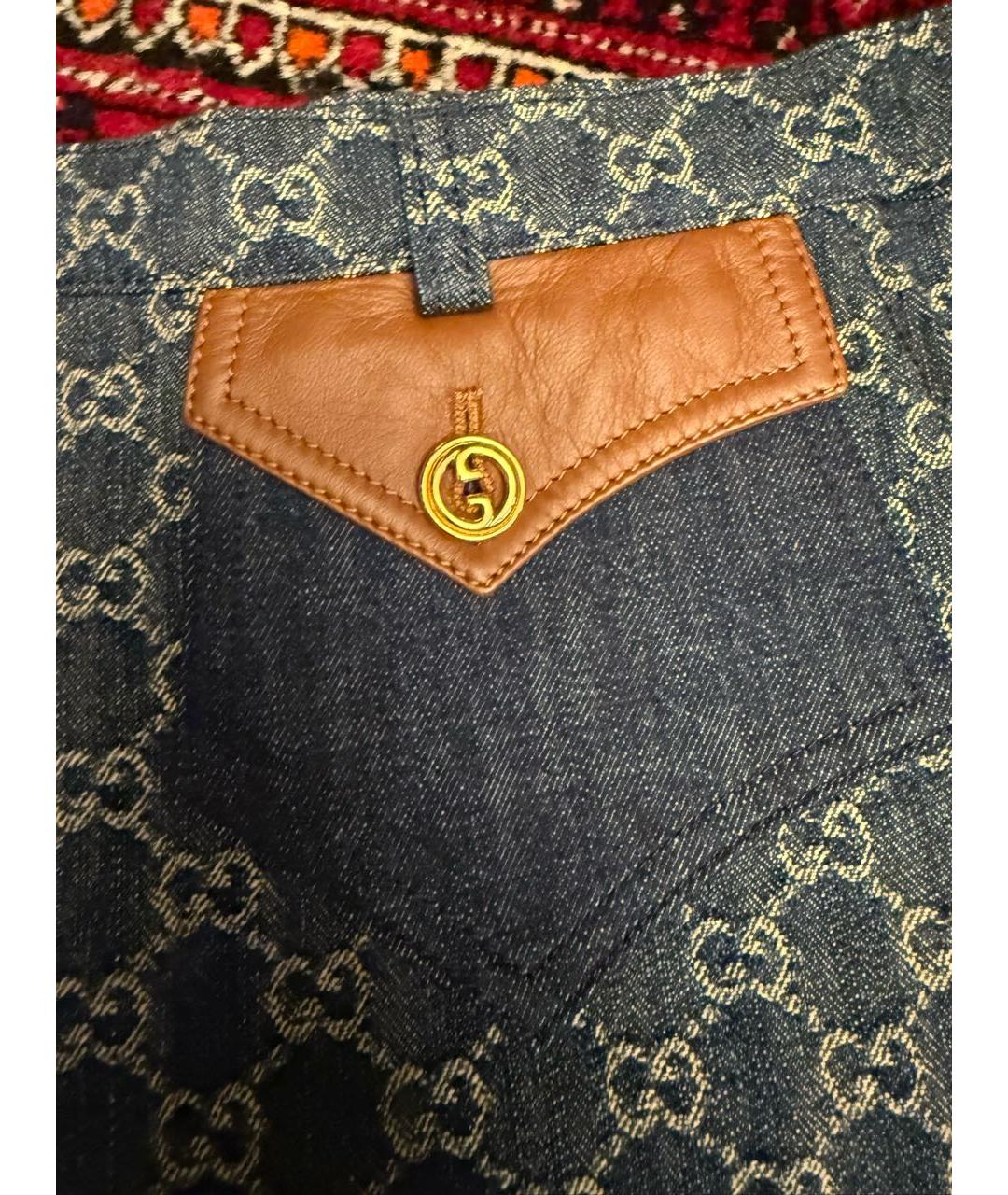 GUCCI Синие хлопко-эластановые шорты, фото 3