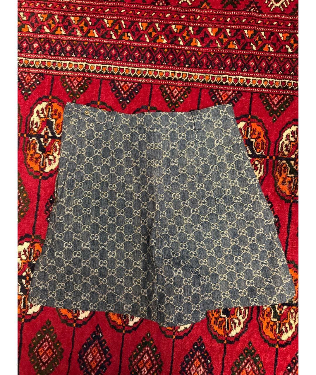 GUCCI Синие хлопко-эластановые шорты, фото 2