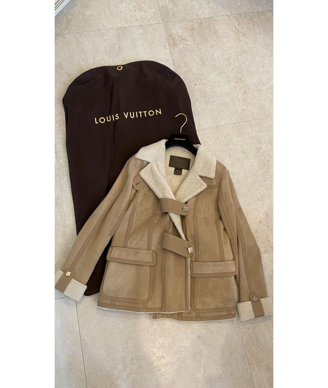 LOUIS VUITTON Бежевая меховая дубленка, фото 3