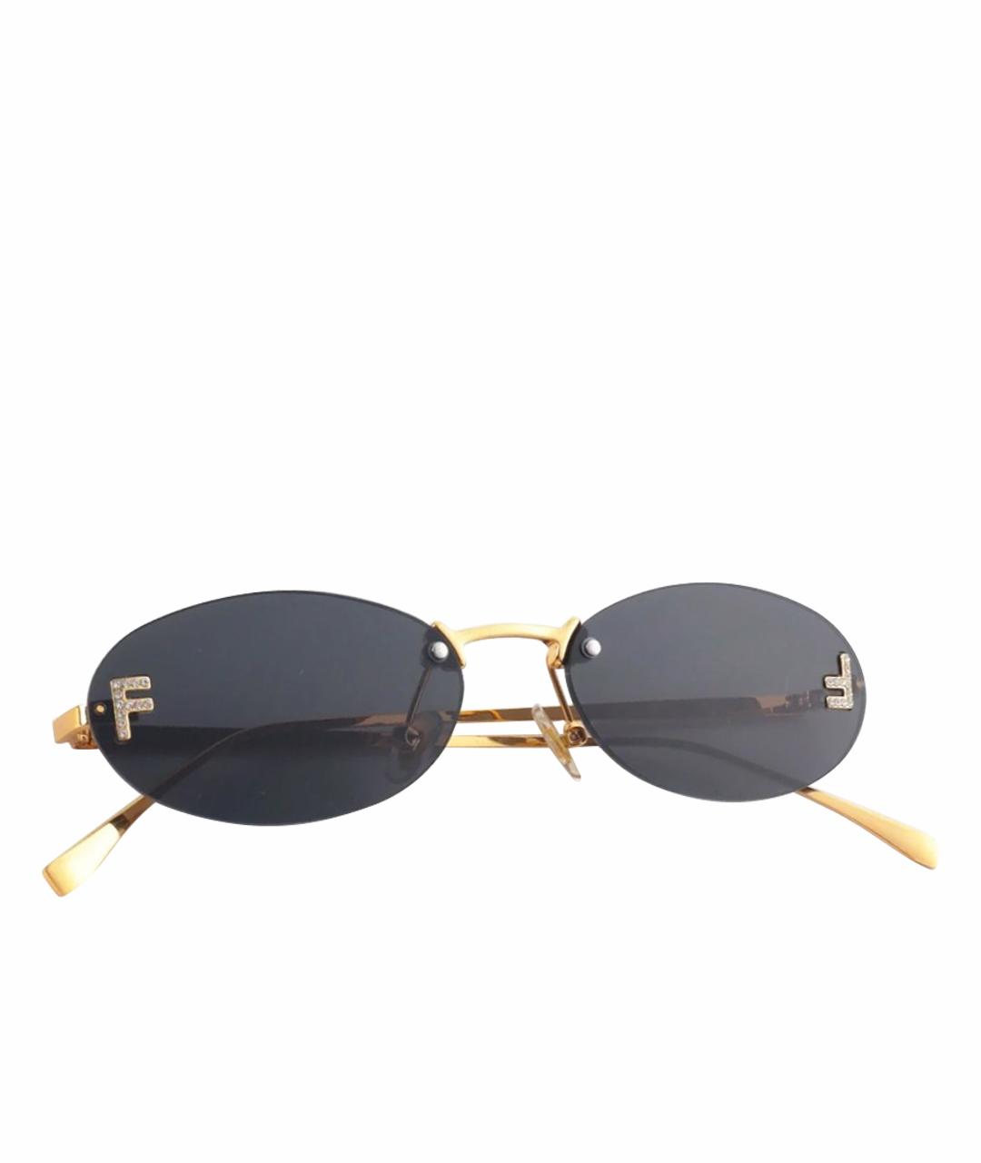 FENDI Черные металлические солнцезащитные очки, фото 1