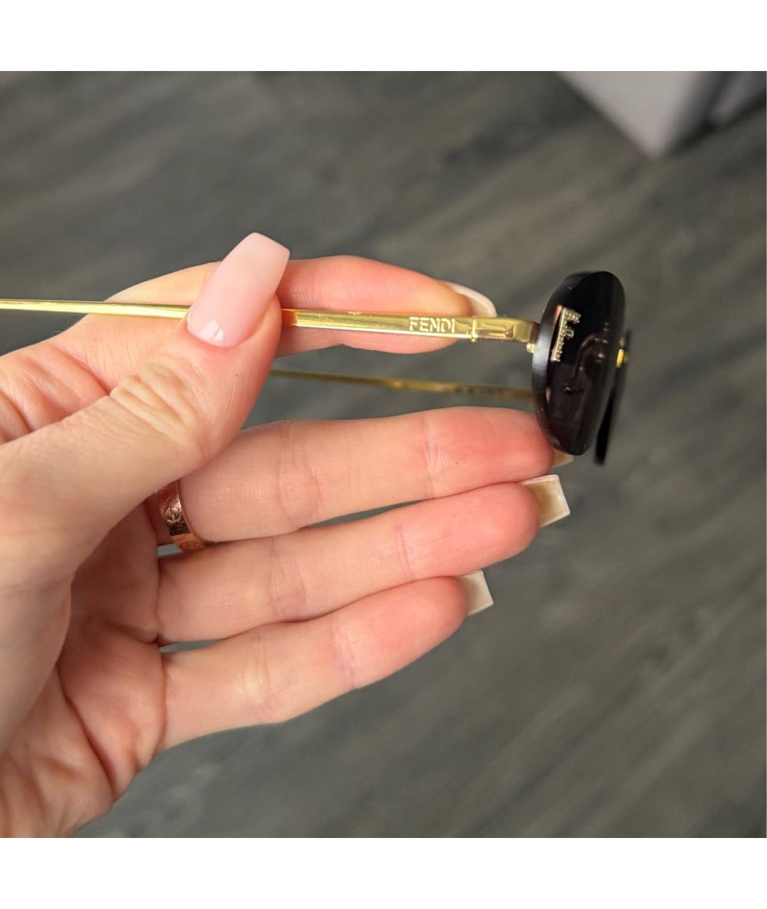 FENDI Черные металлические солнцезащитные очки, фото 2