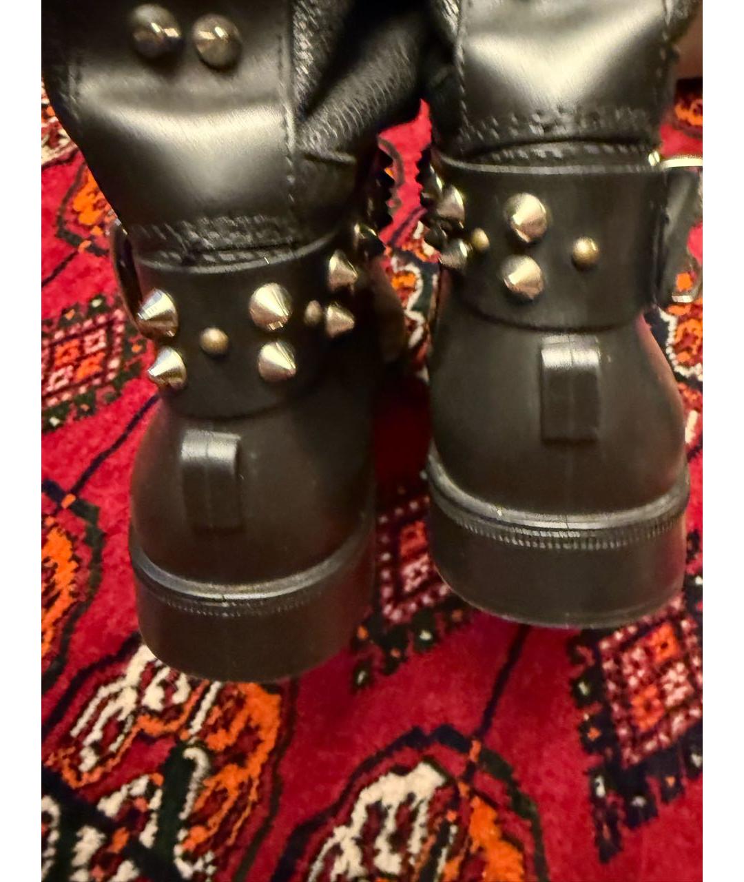 PHILIPP PLEIN Черные кожаные сапоги, фото 4