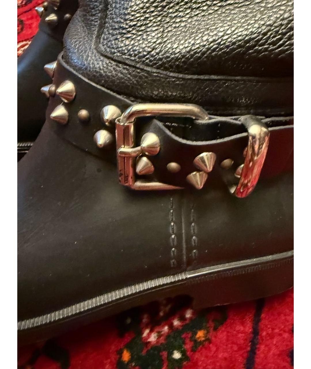 PHILIPP PLEIN Черные кожаные сапоги, фото 8