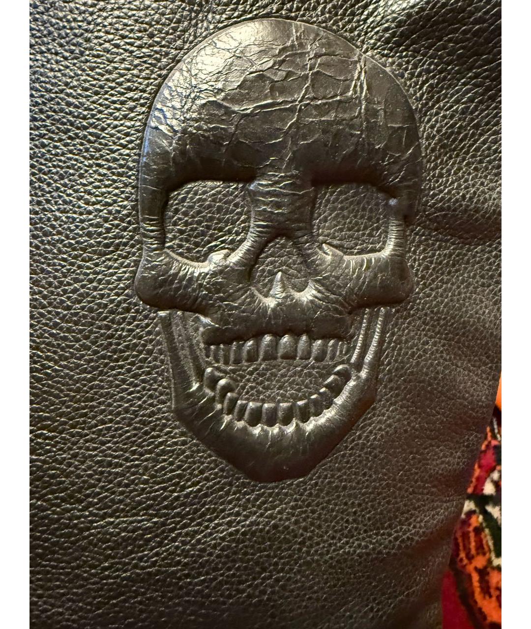 PHILIPP PLEIN Черные кожаные сапоги, фото 7