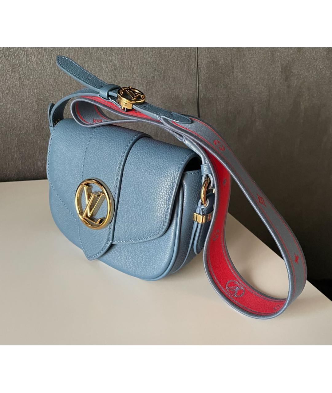 LOUIS VUITTON Синяя кожаная сумка через плечо, фото 5