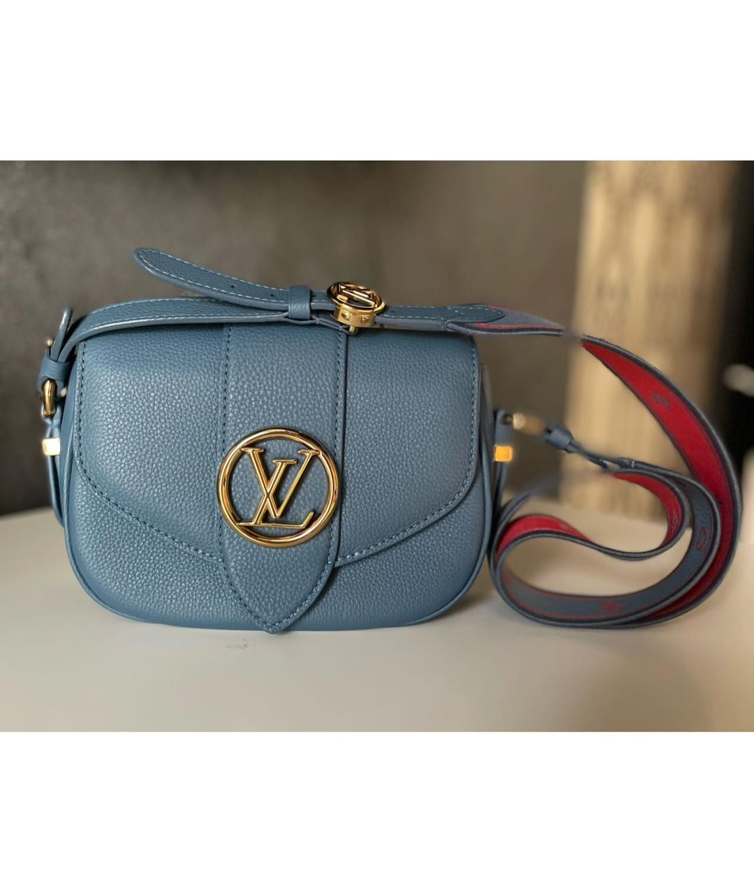 LOUIS VUITTON Синяя кожаная сумка через плечо, фото 2