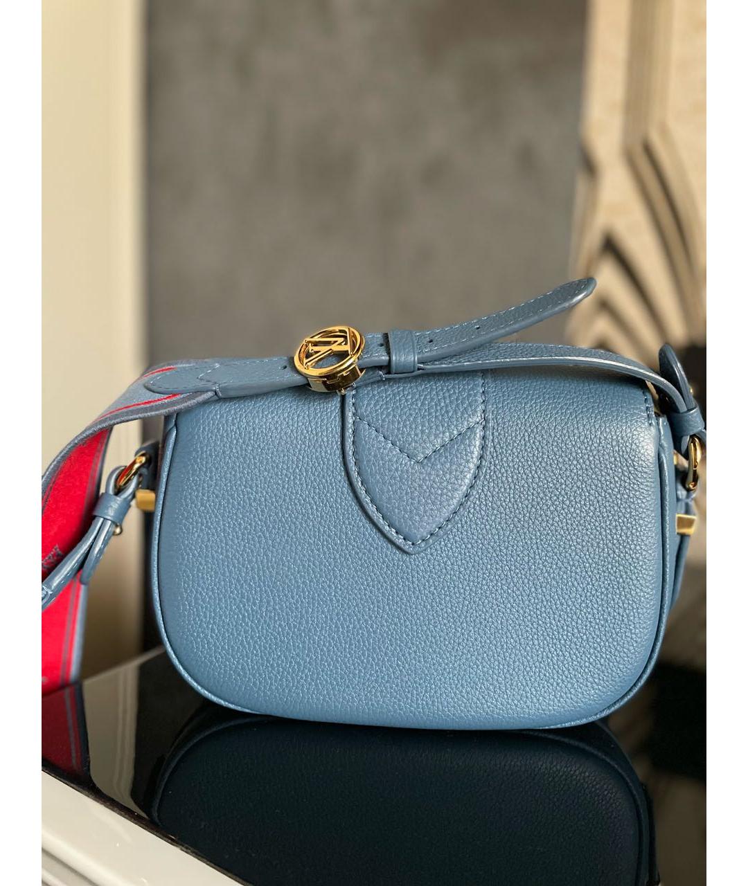 LOUIS VUITTON Синяя кожаная сумка через плечо, фото 4