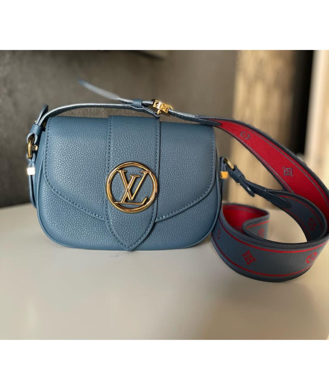 LOUIS VUITTON Синяя кожаная сумка через плечо, фото 9