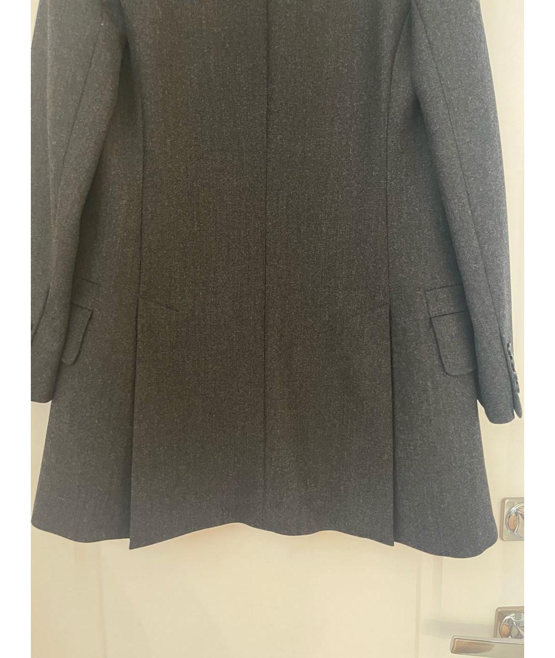 MAX MARA Антрацитовый шерстяной жакет/пиджак, фото 4