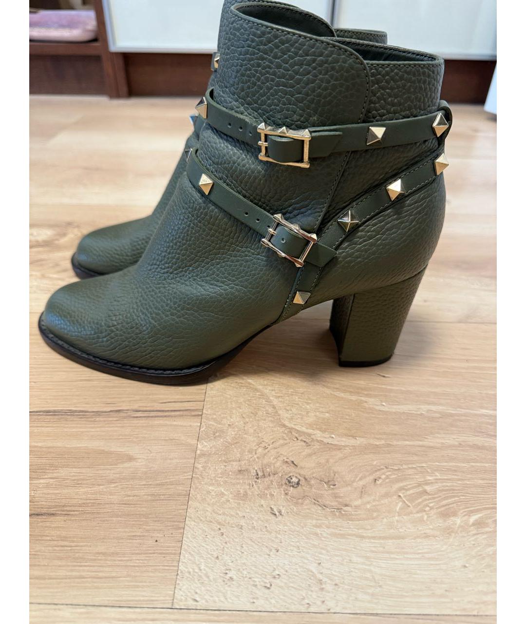 VALENTINO Зеленые кожаные ботильоны, фото 5