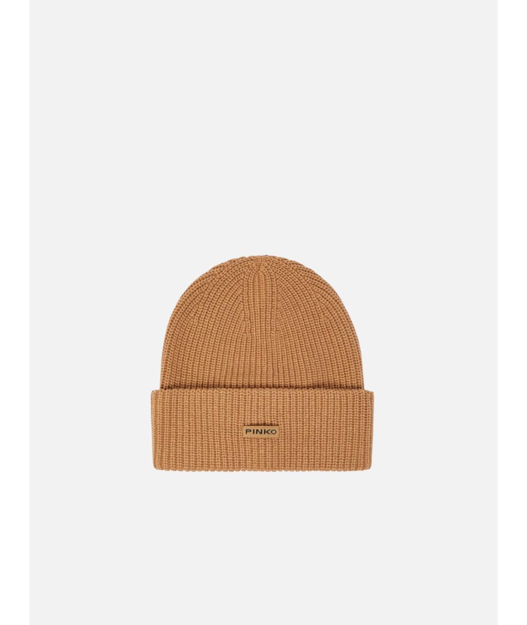 PINKO Коричневая шерстяная шапка, фото 3