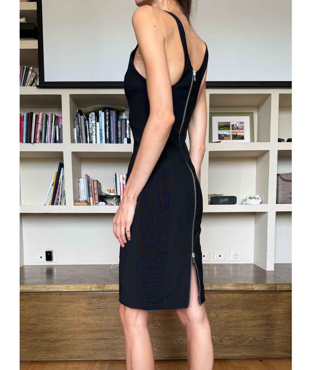 ALEXANDER WANG Черное вискозное коктейльное платье, фото 6