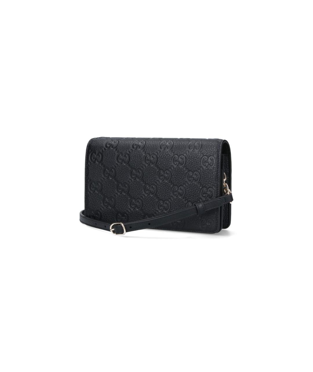 GUCCI Черный кожаный кошелек, фото 2