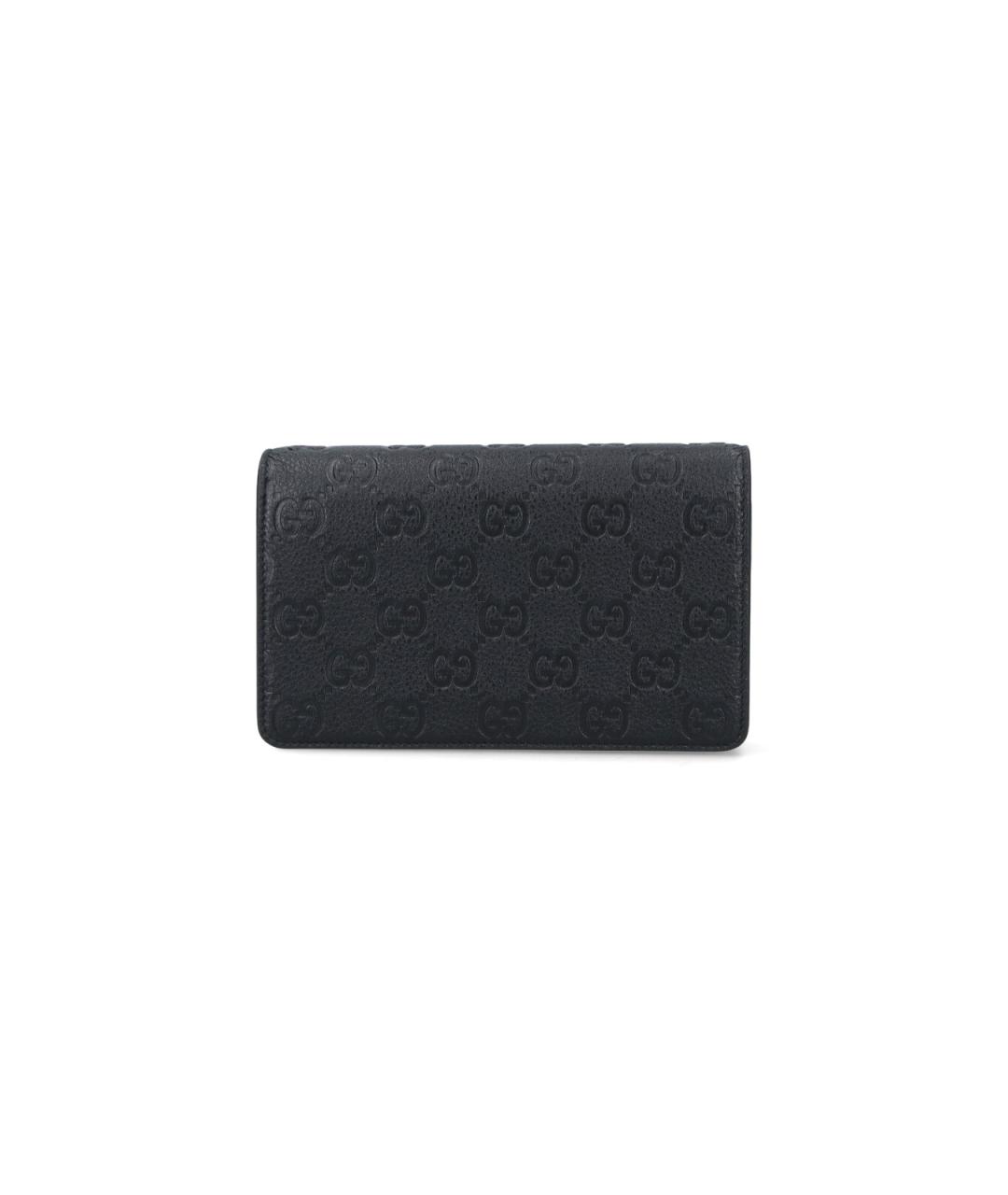 GUCCI Черный кожаный кошелек, фото 1