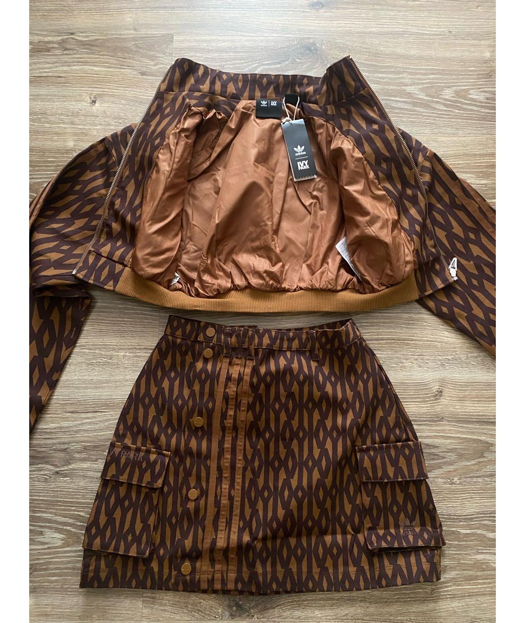 ADIDAS Коричневый хлопковый костюм с юбками, фото 6