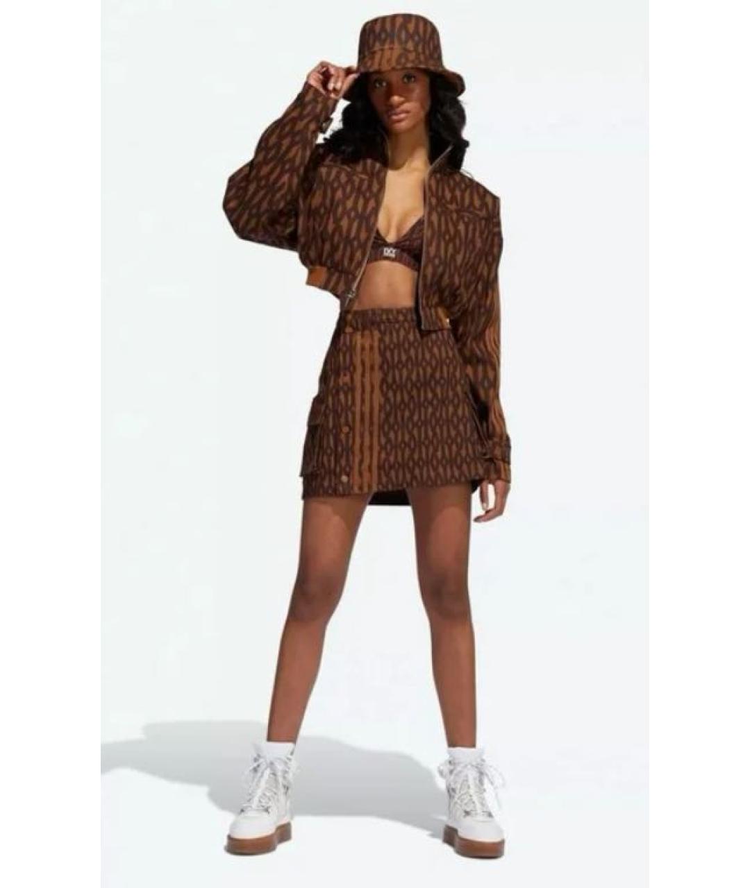 ADIDAS Коричневый хлопковый костюм с юбками, фото 3