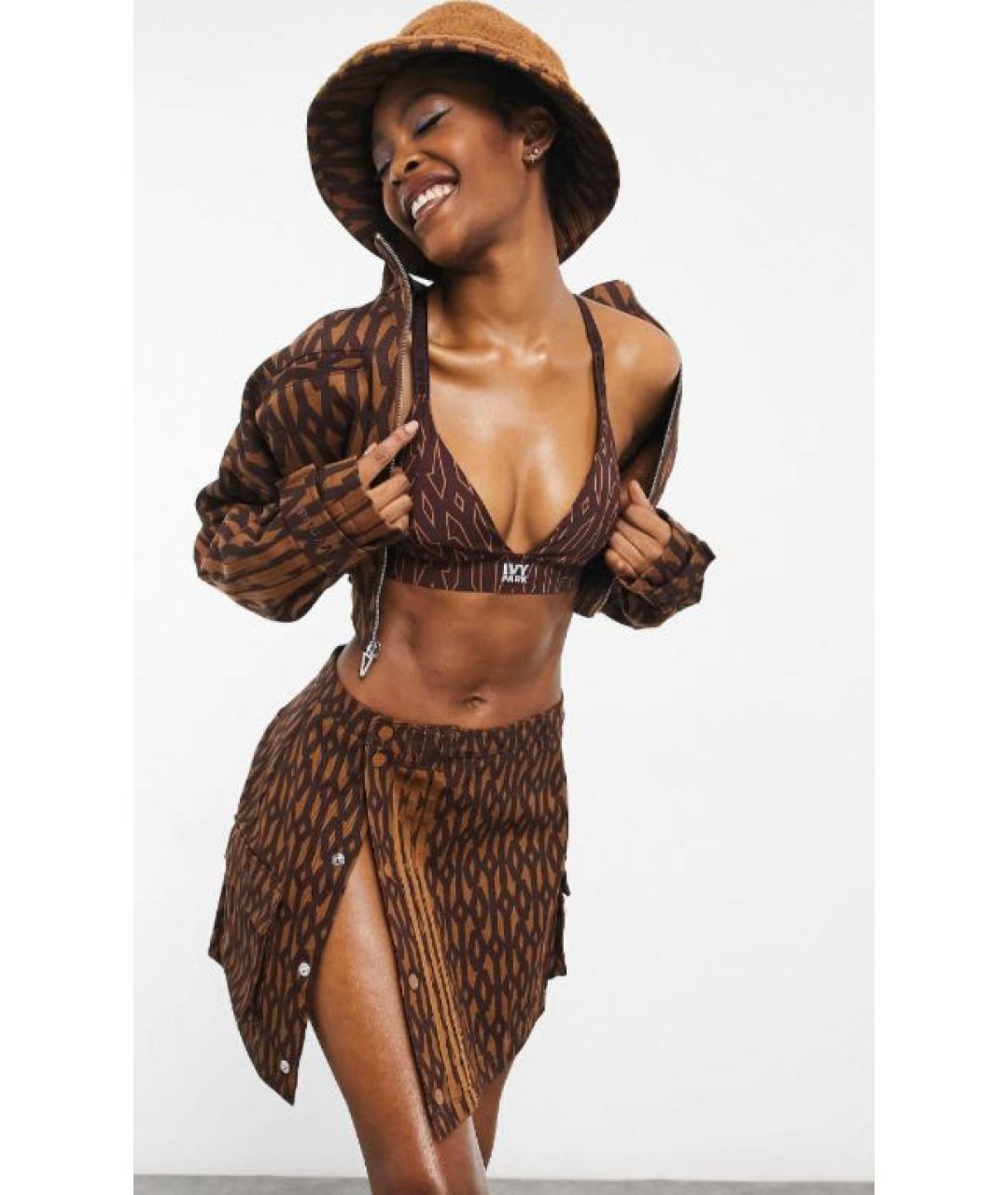 ADIDAS Коричневый хлопковый костюм с юбками, фото 2