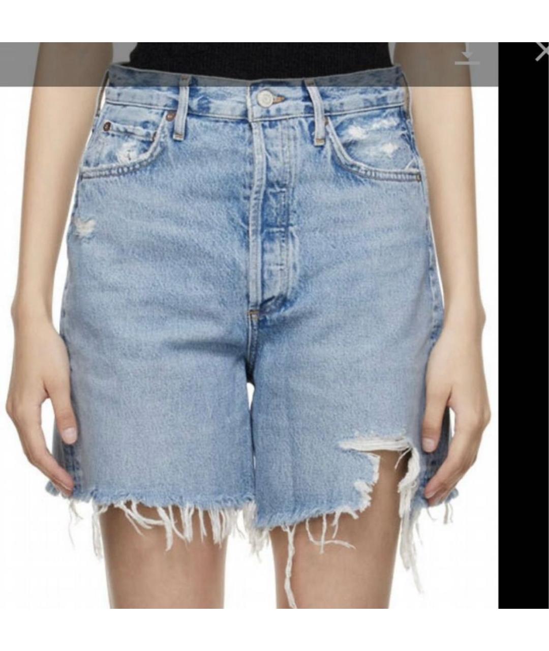 AGOLDE Голубые хлопковые шорты, фото 5