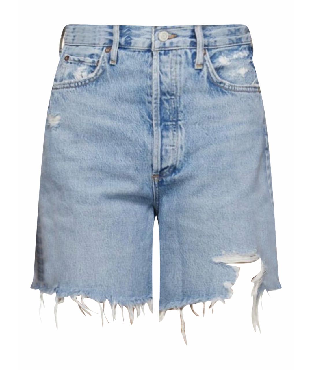 AGOLDE Голубые хлопковые шорты, фото 1