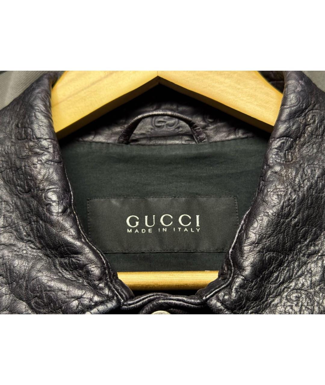 GUCCI Черная кожаная куртка, фото 4