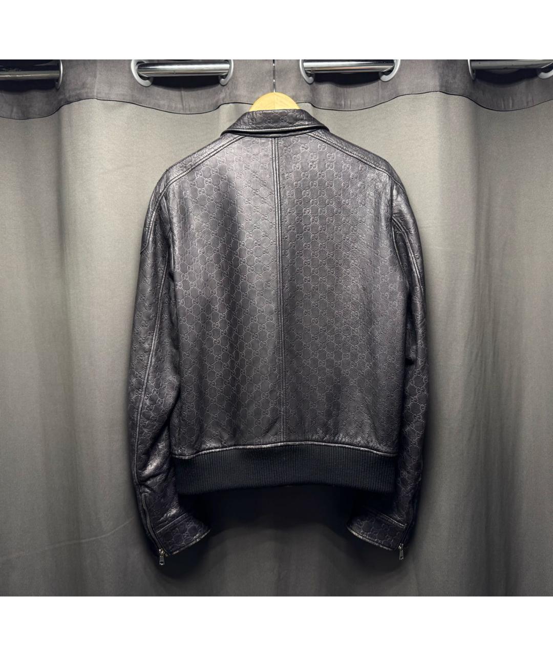 GUCCI Черная кожаная куртка, фото 2