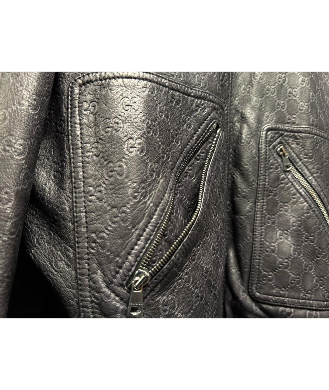 GUCCI Черная кожаная куртка, фото 6