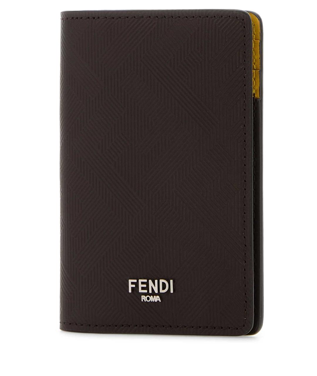 FENDI Коричневый кожаный кардхолдер, фото 2