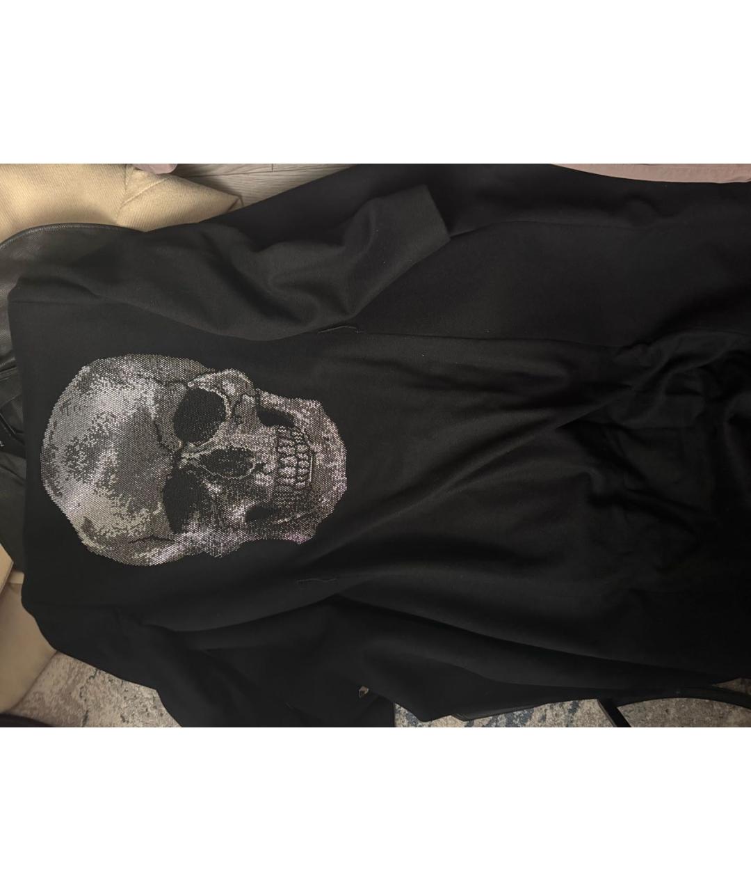 PHILIPP PLEIN Черное шерстяное пальто, фото 4