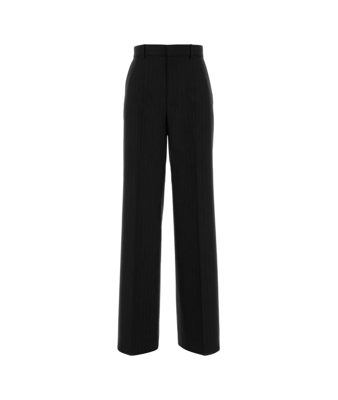 GUCCI Черные шерстяные прямые брюки, фото 1