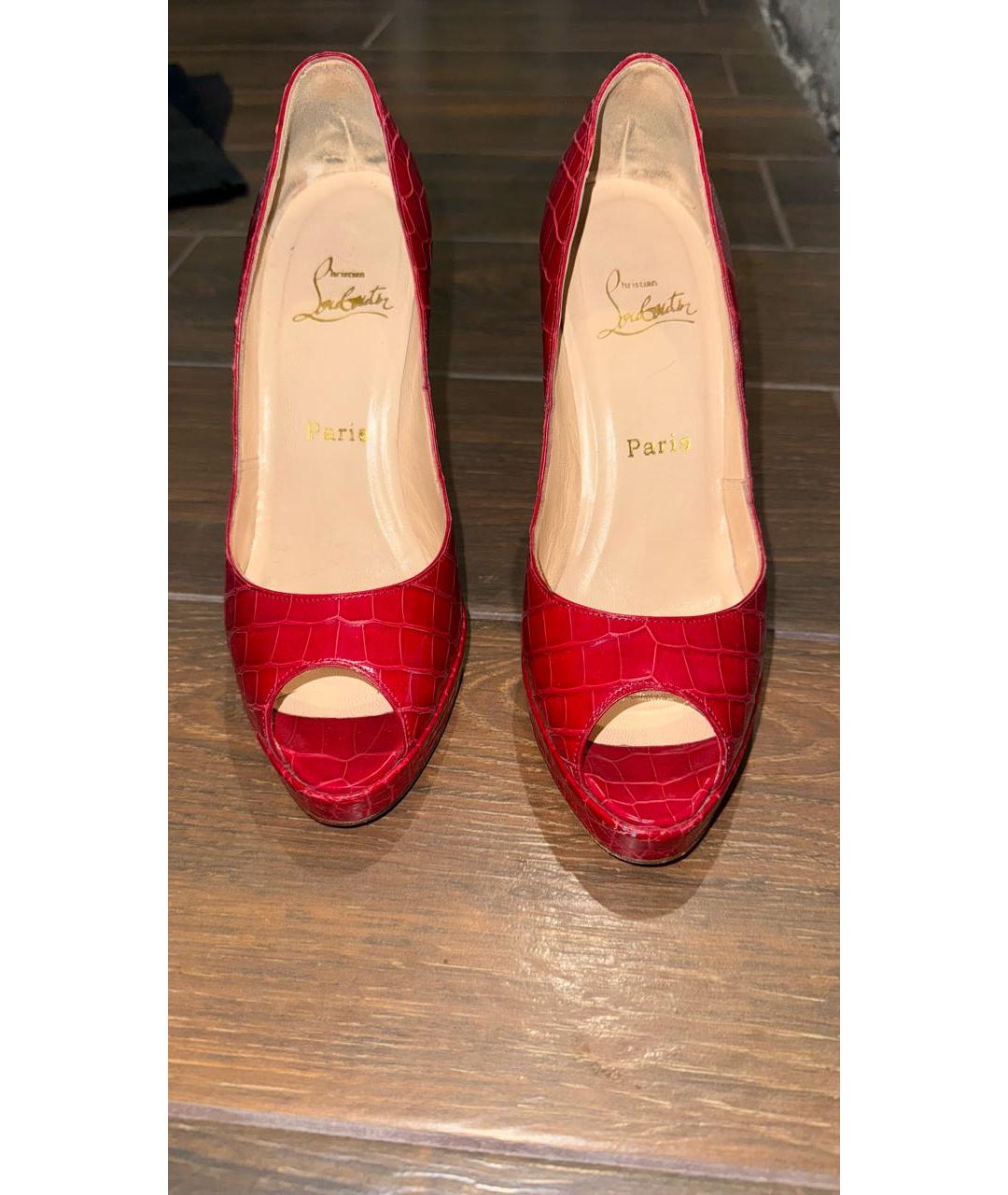 CHRISTIAN LOUBOUTIN Красные туфли из экзотической кожи, фото 2