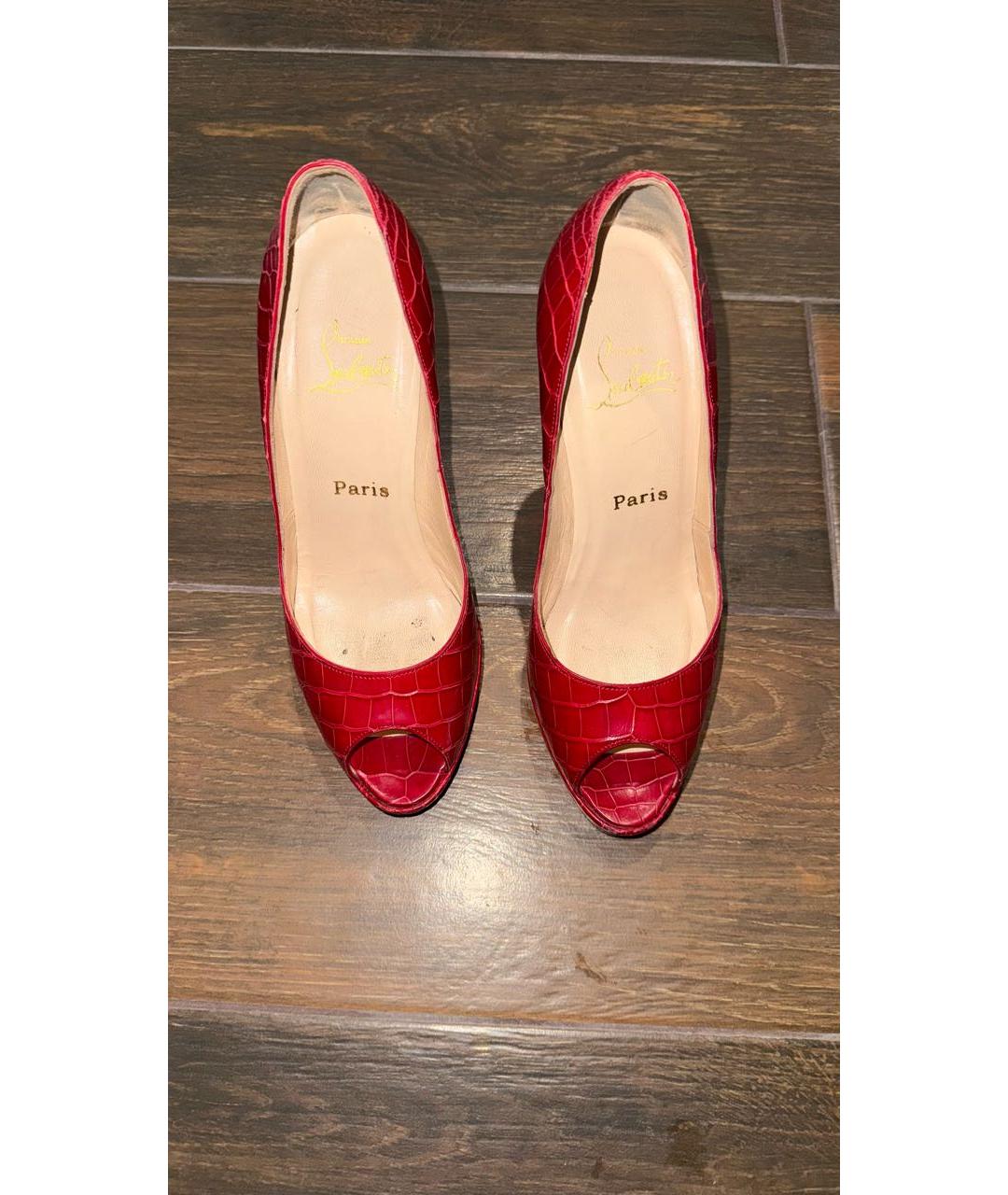 CHRISTIAN LOUBOUTIN Красные туфли из экзотической кожи, фото 3