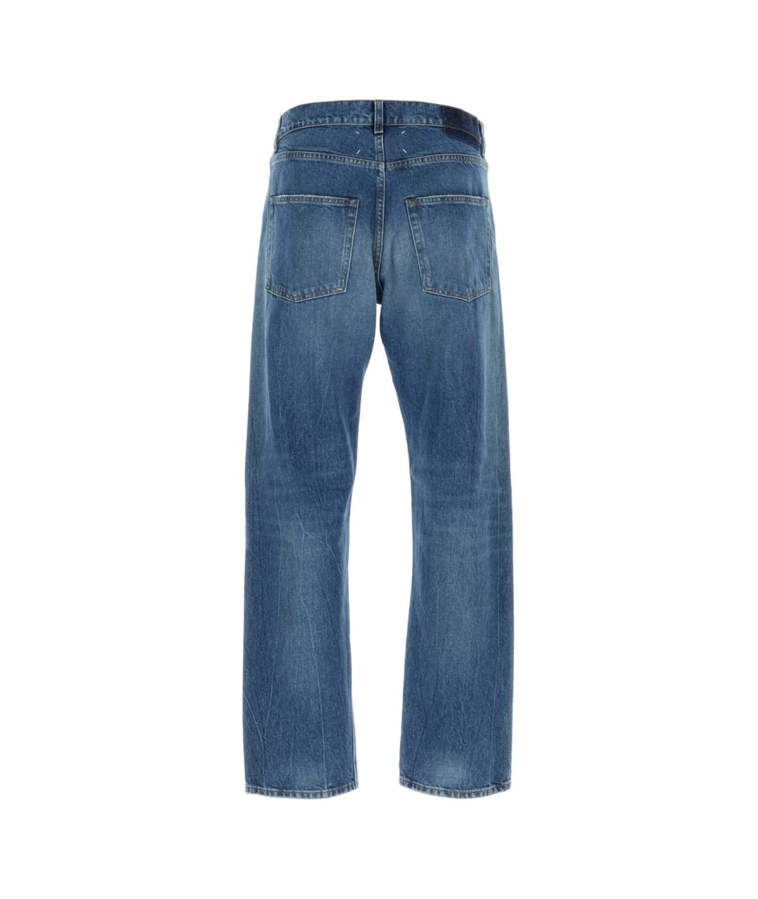 MAISON MARGIELA Синие хлопковые прямые джинсы, фото 2