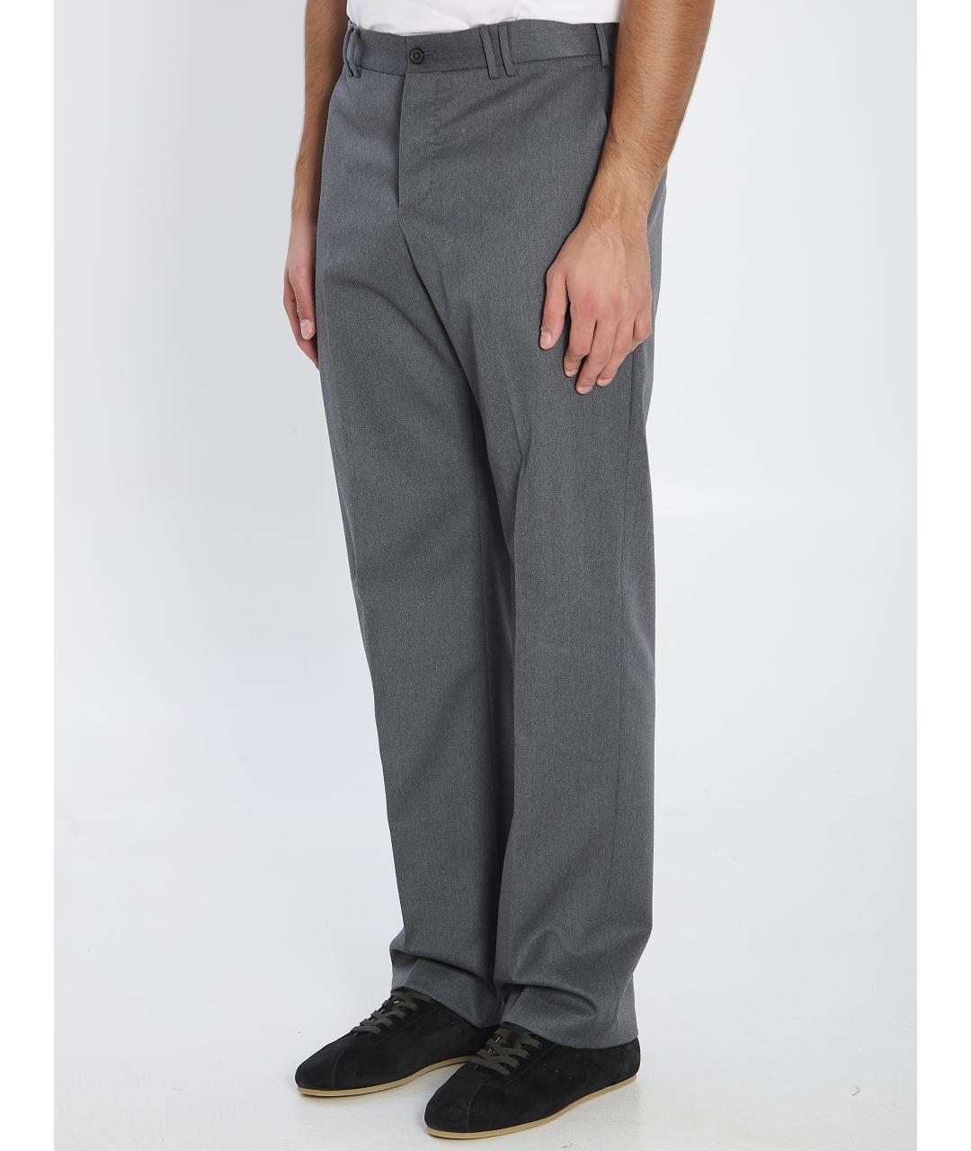 PT TORINO Серые шерстяные повседневные брюки, фото 3