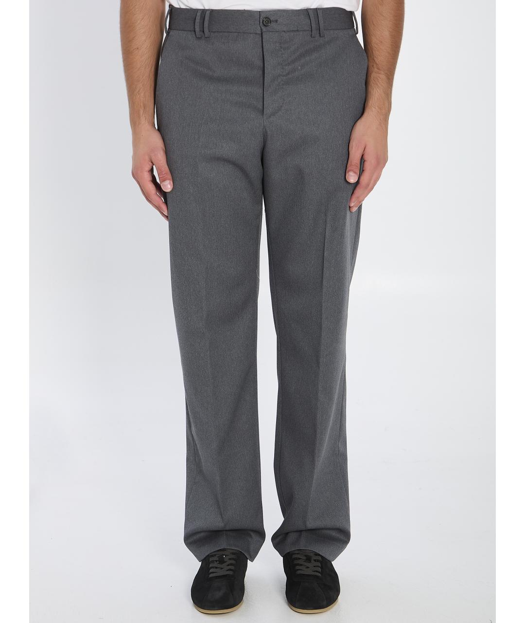 PT TORINO Серые шерстяные повседневные брюки, фото 2