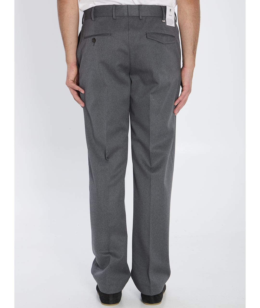 PT TORINO Серые шерстяные повседневные брюки, фото 5